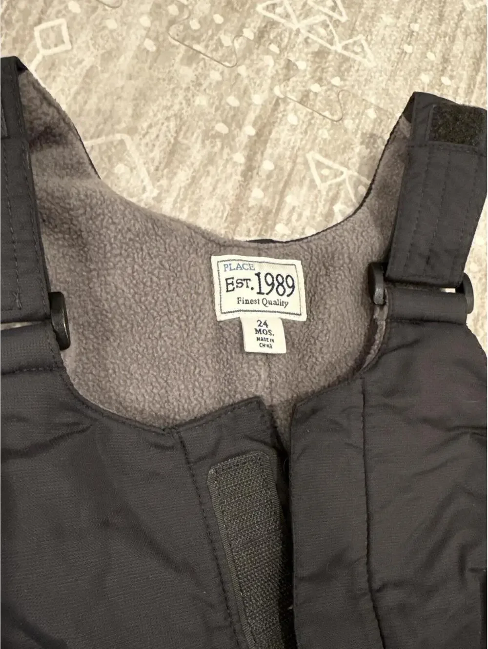 The Children's Place Black Insulated Snow Bib Overalls Size 24 Months